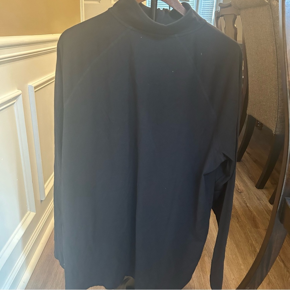 Force Relaxed Fit Long Sleeve Quarter Zip Pocket T-Shirt Black XL New - Picture 6 of 7